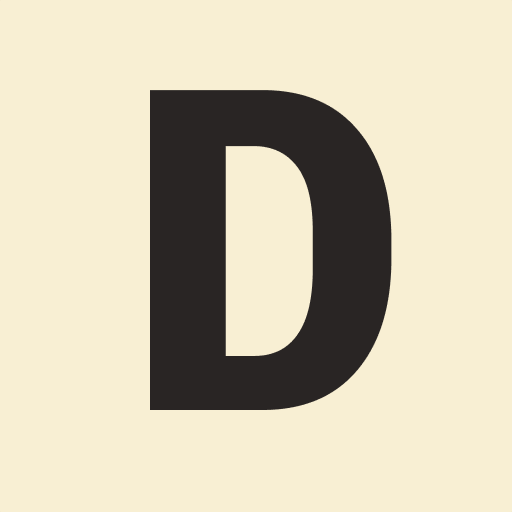 Ein dunkelgraues D in dicker Schrift auf hellem, gelbem Hintergrund.